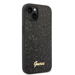 Guess PC/TPU Glitter Flakes Metal Logo Case for iPhone 14 Black цена и информация | Чехлы для телефонов | kaup24.ee