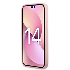 Guess PC/TPU Glitter Flakes Metal Logo Case for iPhone 14 Pro Pink цена и информация | Чехлы для телефонов | kaup24.ee