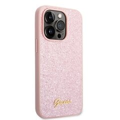 Guess PC/TPU Glitter Flakes Metal Logo Case for iPhone 14 Pro Pink hind ja info | Telefoni kaaned, ümbrised | kaup24.ee