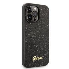 Guess PC/TPU Glitter Flakes Metal Logo Case for iPhone 14 Pro Black hind ja info | Telefoni kaaned, ümbrised | kaup24.ee