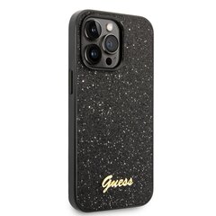 Guess PC/TPU Glitter Flakes Metal Logo Case for iPhone 14 Pro Max Black hind ja info | Telefoni kaaned, ümbrised | kaup24.ee