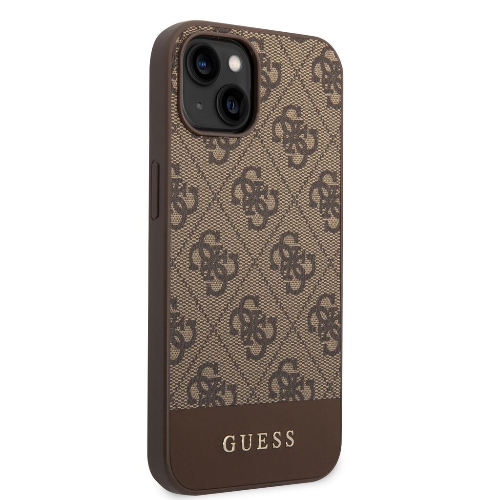 Guess 4G Stripe Case for iPhone 14 Plus Brown цена и информация | Telefoni kaaned, ümbrised | kaup24.ee