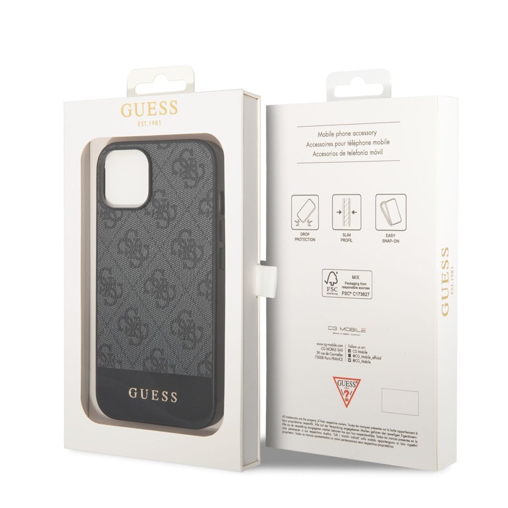 Guess 4G Stripe Case for iPhone 14 Plus Grey hind ja info | Telefoni kaaned, ümbrised | kaup24.ee