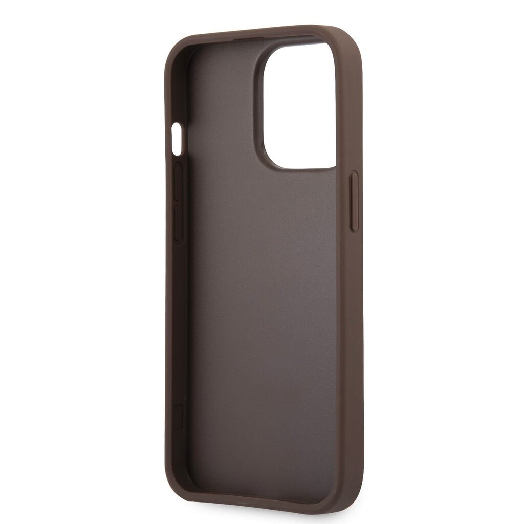 Guess PU 4G Metal Logo Case for iPhone 14 Pro Max Brown цена и информация | Telefoni kaaned, ümbrised | kaup24.ee