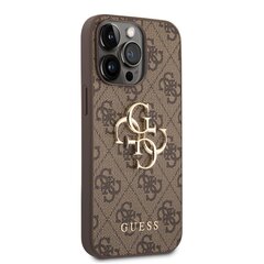 Guess PU 4G Metal Logo Case for iPhone 14 Pro Max Brown hind ja info | Guess Mobiiltelefonid, foto-, videokaamerad | kaup24.ee