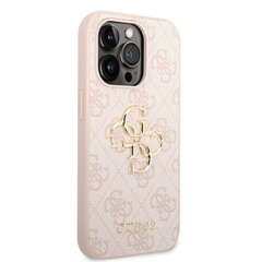 Guess PU 4G Metal Logo Case for iPhone 14 Pro Pink hind ja info | Telefoni kaaned, ümbrised | kaup24.ee