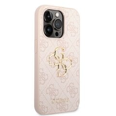 Guess PU 4G Metal Logo Case for iPhone 14 Pro Max Pink hind ja info | Telefoni kaaned, ümbrised | kaup24.ee