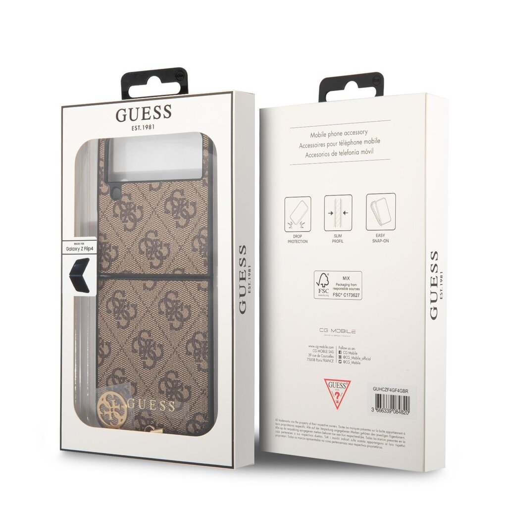 Guess 4G Charms Case for Samsung Galaxy Z Flip 4 Brown цена и информация | Telefoni kaaned, ümbrised | kaup24.ee