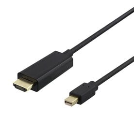 Deltaco, Mini DP/HDMI, 1 m hind ja info | Kaablid ja juhtmed | kaup24.ee