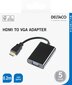 DELtaco adapter HDMI - VGA, 1920x1080 60Hz, 0,2 m цена и информация | USB jagajad, adapterid | kaup24.ee