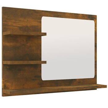 vidaXL peegel, suitsutatud tamm, 60x10,5x45 cm, tehispuit hind ja info | Vannitoakapid | kaup24.ee