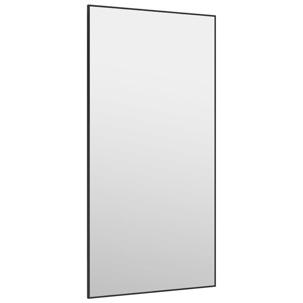 vidaXL uksepeegel, must, 50 x 100 cm, klaas ja alumiinium hind ja info | Peeglid | kaup24.ee