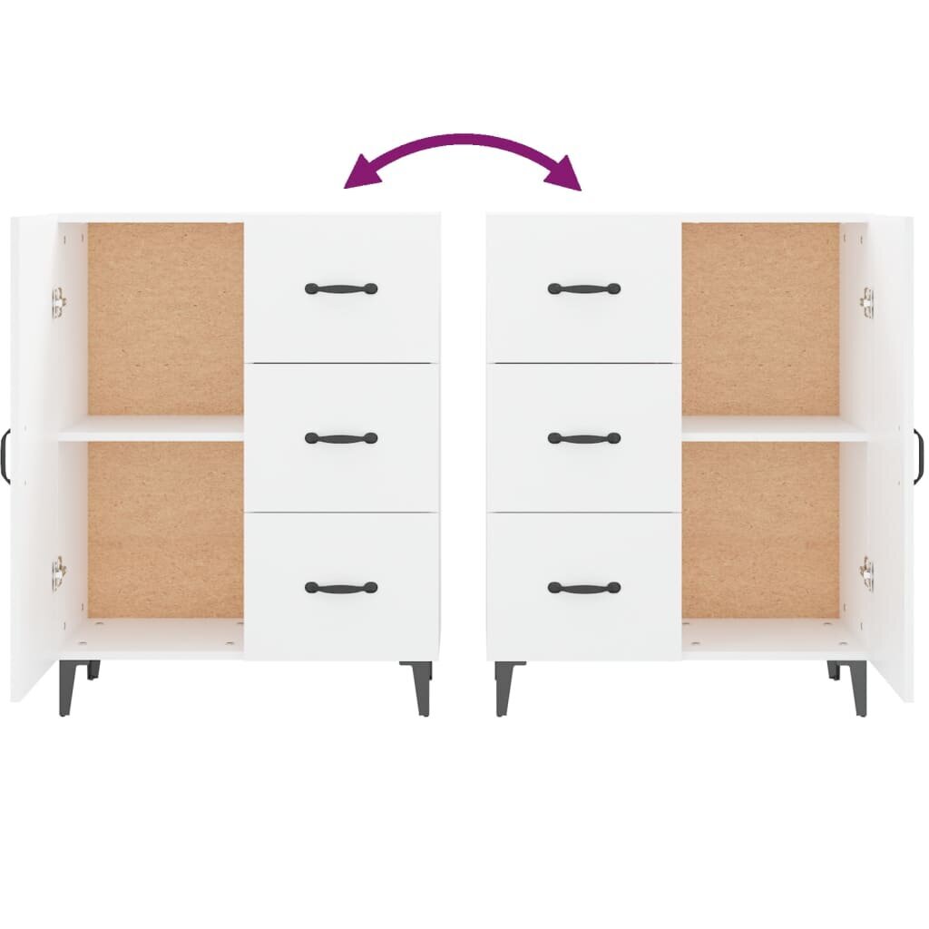 vidaXL puhvetkapp, valge, 69,5 x 34 x 90 cm, tehispuit hind ja info | Elutoa väikesed kapid | kaup24.ee