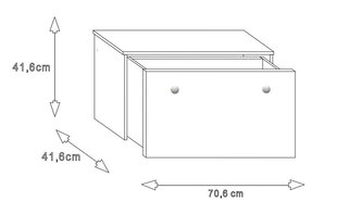 Laste kummut Inga 41,6x41,6x70,6cm, must цена и информация | Детские комоды | kaup24.ee