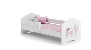 Детская кровать Fala с матрасом и барьерной защитой 144 см х 78 см х 65 см, принцесса с единорогом цена и информация | Детские кровати | kaup24.ee