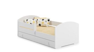 Детская кровать Luk с выдвижным ящиком, матрасом и барьерной защитой 144 см x 77 см x 56 см цена и информация | Детские кровати | kaup24.ee