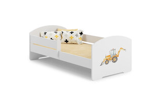 Детская кровать Luk с матрасом и барьерной защитой 164 см х 85 см х 63 см, экскаватор цена и информация | Детские кровати | kaup24.ee