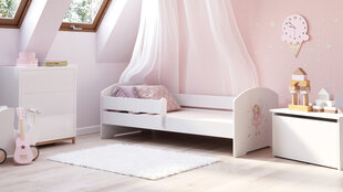 Детская кровать Luk с матрасом и барьерной защитой 144 см х 77 см х 56 см, принцесса с крыльями цена и информация | Детские кровати | kaup24.ee