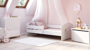 Детская кровать Luk с матрасом и барьерной защитой 144 см х 77 см х 56 см, принцесса с единорогом цена и информация | Детские кровати | kaup24.ee