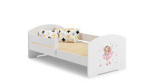Детская кровать Luk с матрасом и барьерной защитой 164 см х 85 см х 63 см, принцесса с крыльями цена и информация | Детские кровати | kaup24.ee