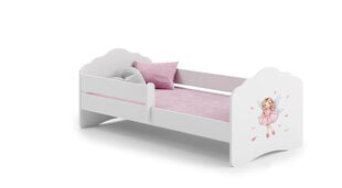 Детская кровать Fala с матрасом и барьерной защитой 144 см х 78 см х 65 см, принцесса с крыльями цена и информация | Детские кровати | kaup24.ee
