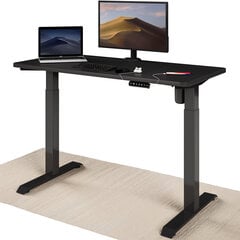 Регулируемый по высоте стол Desktronic с электроприводом, с разъемами USB A и C, Черные ноги, Черная столешница 120x60 см цена и информация | Компьютерные, письменные столы | kaup24.ee