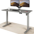 Регулируемый по высоте стол Desktronic с электроприводом, с разъемами USB A и C, Серые ноги, Серая столешница 140x70 см