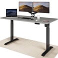 Регулируемый по высоте стол Desktronic с электроприводом, с разъемами USB A и C, Черные ноги, Серая столешница 160x80 см