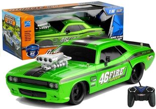 Автомобиль Dodge Challenger 1:16 с дистанционным управлением, зеленый цена и информация | Игрушки для мальчиков | kaup24.ee