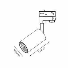 Потолочный светильник Milagro Pipe Track Spot Light Черный цена и информация | Потолочные светильники | kaup24.ee