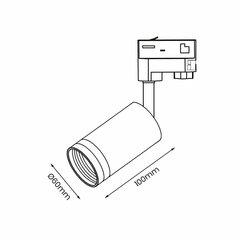 Milagro laevalgusti Pipe Ring Track Spot hind ja info | Laelambid | kaup24.ee