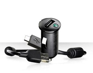 Sony AN401 Universal 1.2A USB Plug Car 12/24V Quick Charger + 1m Micro USB Cable Black (EU Blister) hind ja info | Mobiiltelefonide laadijad | kaup24.ee