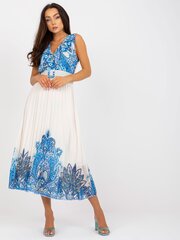 Naiste sinimustvalge Ühes suuruses kleit цена и информация | Платья | kaup24.ee