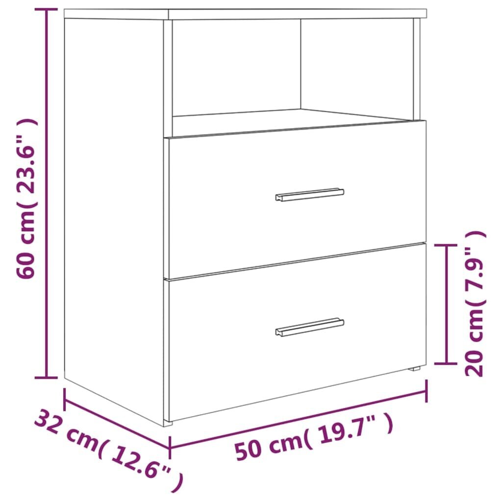 vidaXL öökapp, suitsutatud tamm, 50 x 32 x 60 cm цена и информация | Öökapid | kaup24.ee