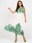 Naiste valge ja roheline One size kleit цена и информация | Kleidid | kaup24.ee