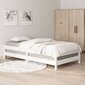 vidaXL virnastatav voodi, valge, 100 x 200 cm, männipuit цена и информация | Voodid | kaup24.ee