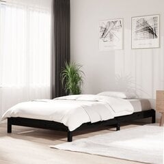vidaXL virnastatav voodi, must, 100 x 200 cm, männipuit цена и информация | Кровати | kaup24.ee