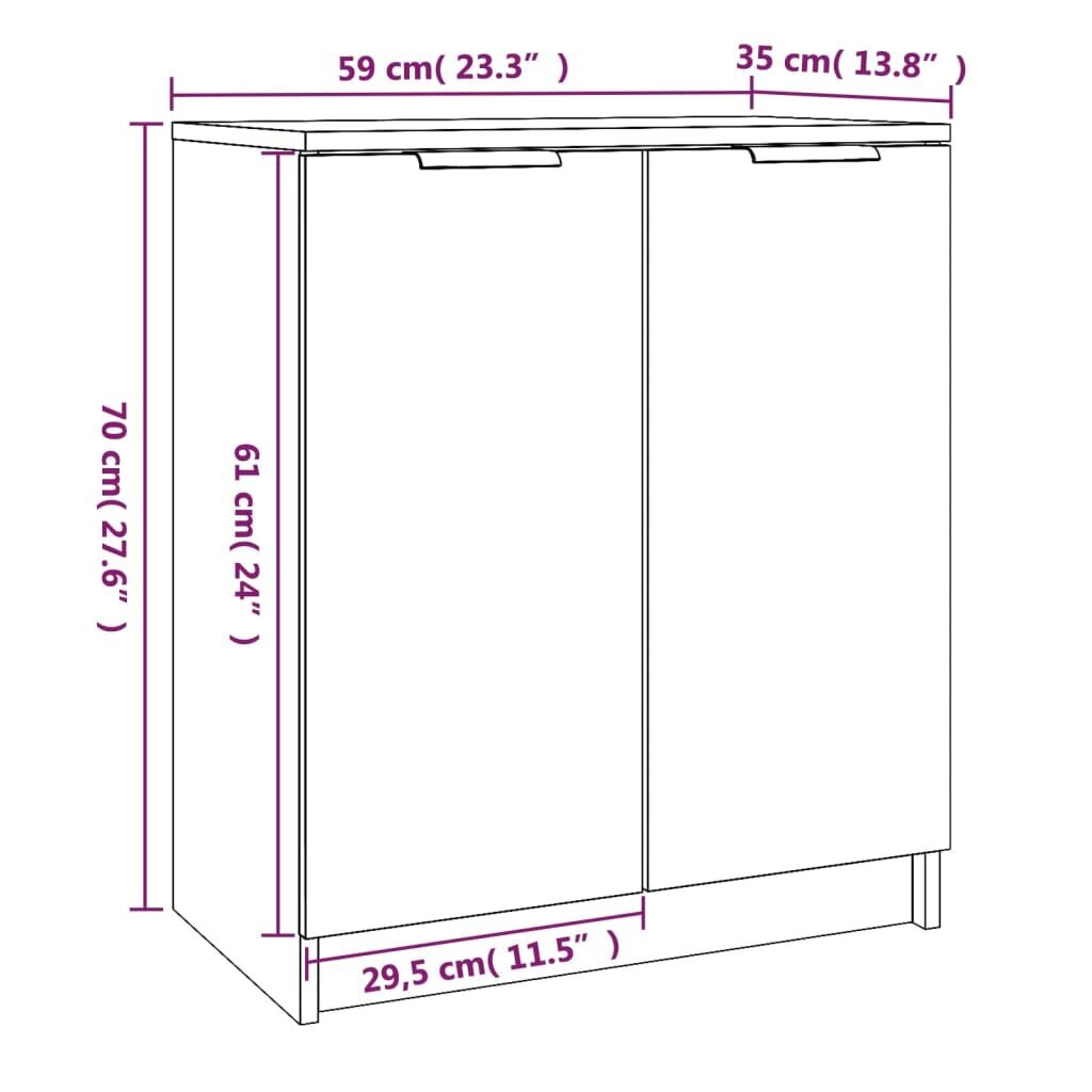 vidaXL kingakapp, betoonhall, 59 x 35 x 70 cm, tehispuit hind ja info | Jalatsikapid, jalatsiriiulid | kaup24.ee