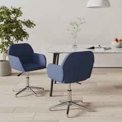 vidaXL pööratavad söögitoolid 2 tk, sinine, kangas hind ja info | Söögilaua toolid, köögitoolid | kaup24.ee