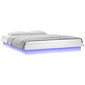 vidaXL LED-voodiraam, valge, 160 x 200 cm, puit цена и информация | Voodid | kaup24.ee