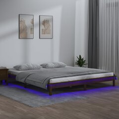 vidaXL LED-voodiraam, meepruun, 120 x 200 cm, männipuit цена и информация | Кровати | kaup24.ee