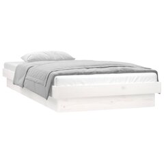 vidaXL LED-voodiraam, valge, 75 x 190 cm, männipuit hind ja info | Voodid | kaup24.ee