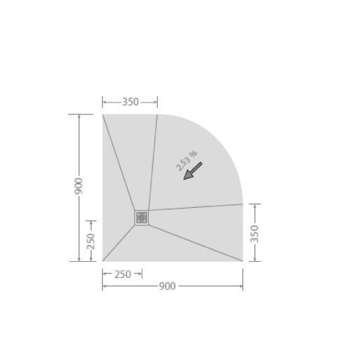 Dušialus JackoBoard Aqua, kumer nurgaliist, 900x900x40 mm hind ja info | Dušialused | kaup24.ee