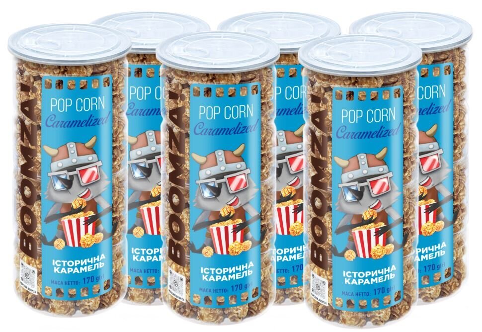 Karamelli maitsega popkorn Boomza, 170 g x 6 цена и информация | Maiustused | kaup24.ee