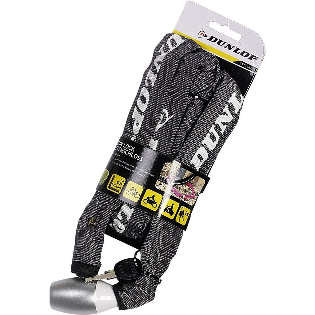 Ketiga jalgrattalukk Dunlop, 120 cm, hall hind ja info | Rattalukud | kaup24.ee