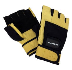 Treeningkindad Tunturi Fitness Gloves High Impact, suurus XXL, kollane/must цена и информация | Перчатки для турника и фитнеса | kaup24.ee