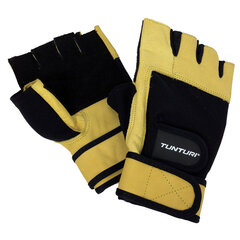 Тренировочные перчатки Tunturi Fitness Gloves High Impact, размер L, желтый/черный цвет цена и информация | Перчатки для турника и фитнеса | kaup24.ee