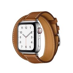Double Tour Кожаный ремешок для Apple Watch — Коричневый 42/44/45мм цена и информация | Аксессуары для смарт-часов и браслетов | kaup24.ee