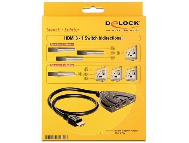 Delock Jaotur 3 seadmele (3xHDMI) Kahesuunaline hind ja info | USB jagajad, adapterid | kaup24.ee