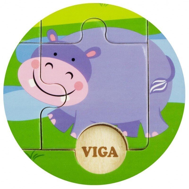 VIGA Handy Wooden Puzzle Wild Animals Safari ZOO 9 eset hind ja info | Imikute mänguasjad | kaup24.ee